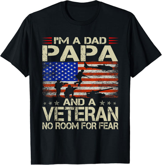 Im A Dad Papa And Veteran Usa Flag Funny Gifts Papa