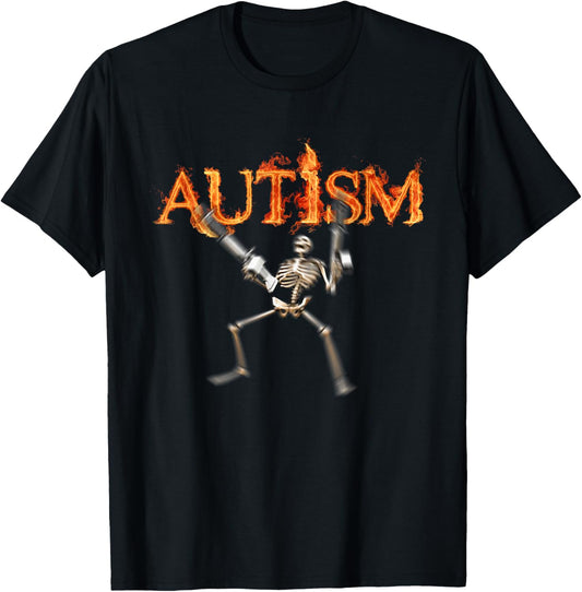 Autism Skeleton Guns Funny Fire Bones Spooky