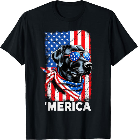 Patriotic Labrador Retriever Dog Merica 4Th Of July Usa Flag