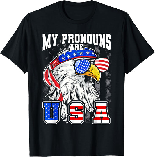 My Pronouns Are Usa Eagle American Funny 4Th Of July