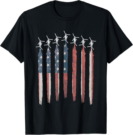 Ch47 Chinook Helicopter American Flag Chinook Squadron