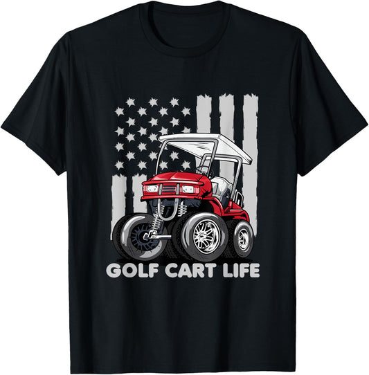 Golf Cart Life Funny Golf Cart With Usa Flag