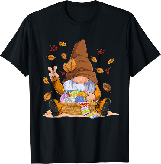 Knitting Yarn Gnomes Thanksgiving Shirt for Knitting Lover
