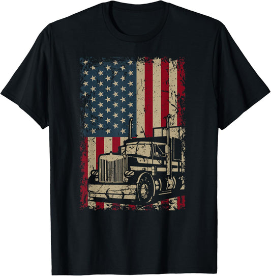 Truck Driver Usa Flag Gift Patriotic Trucker