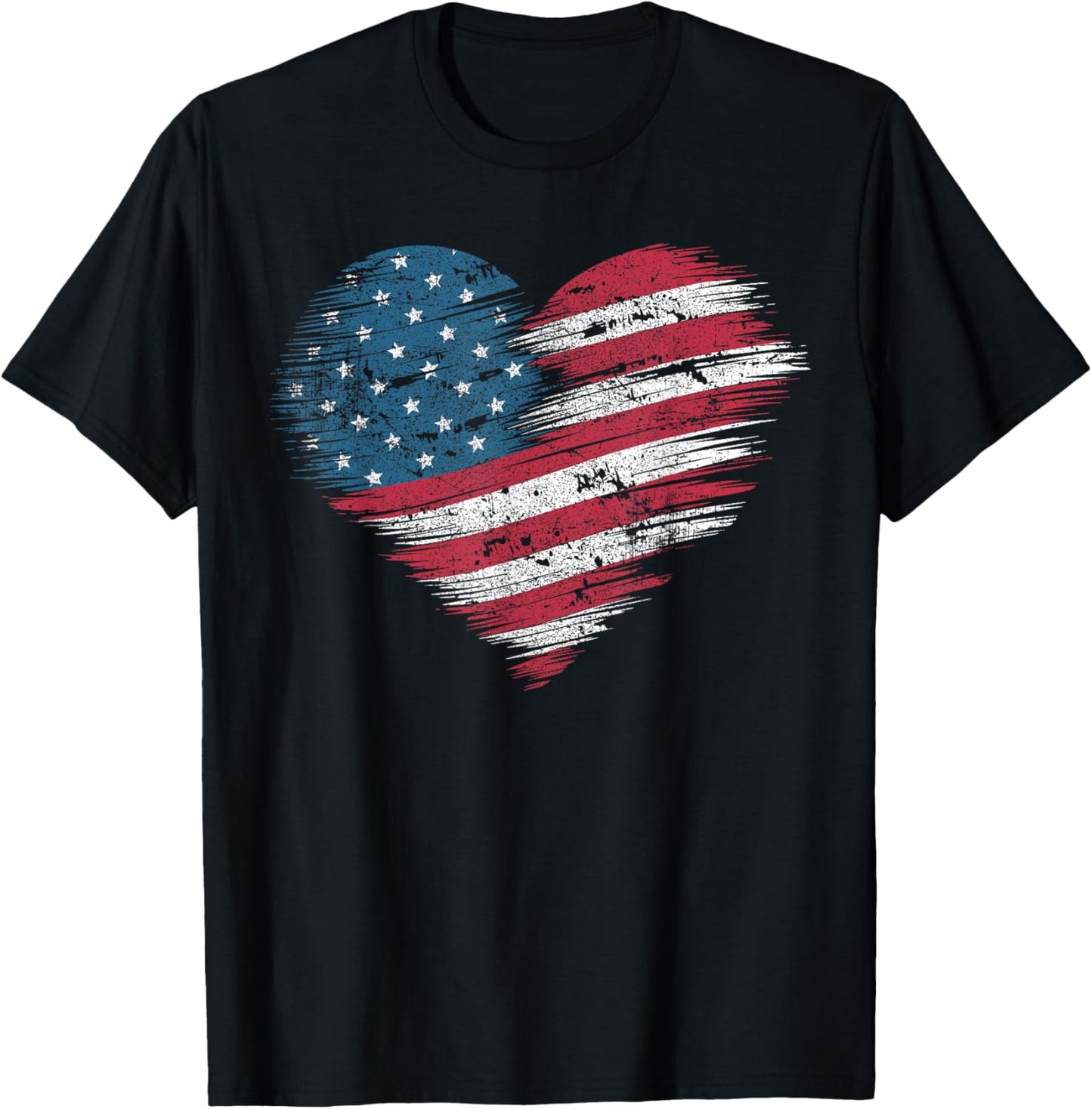 American Flag Heart Women Men Kids Patriotic 4Th Of July Usa