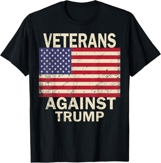 Vintage Veterans Against Trump American Flag