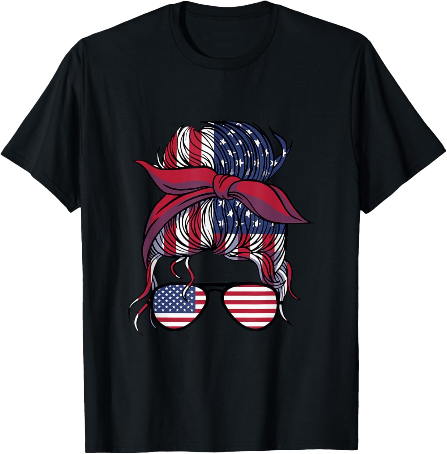 Patriotic American Woman Usa Flag And Sunglasses 4Th Of July