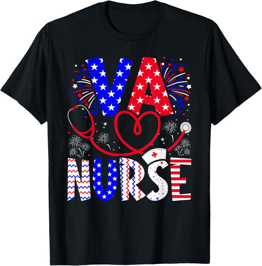 Va Nurse 4Th Of July American Flag Stethoscope