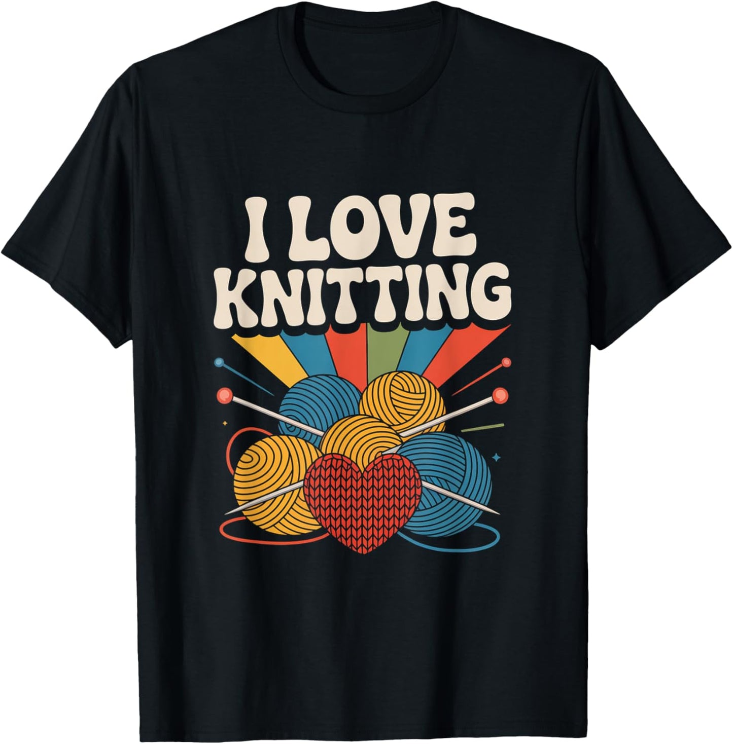 I Love Knitting Yarn Colorful Heart Passion