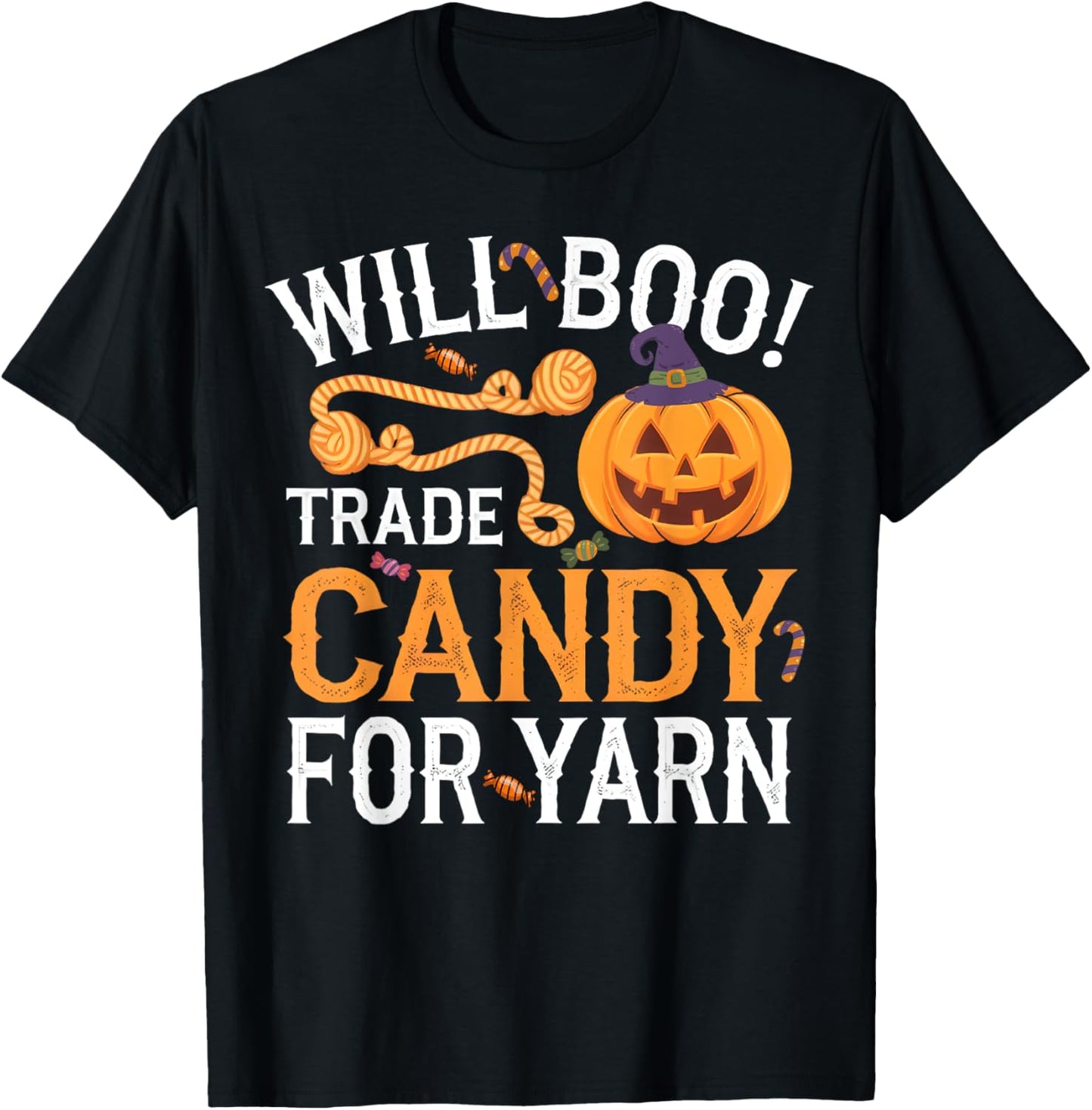 Will Trade Candy For Yarn Pumpkin Halloween Kntting Crochet