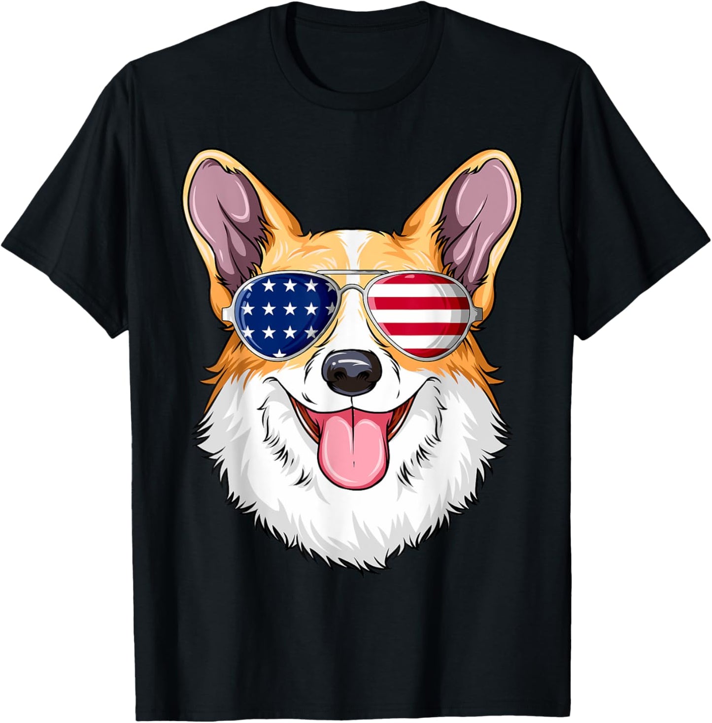 Patriotic Corgi American Flag Glasses 4Th July Corgi