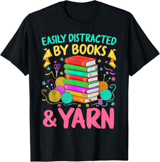 Easily distracted by books and yarn cute crochet for women