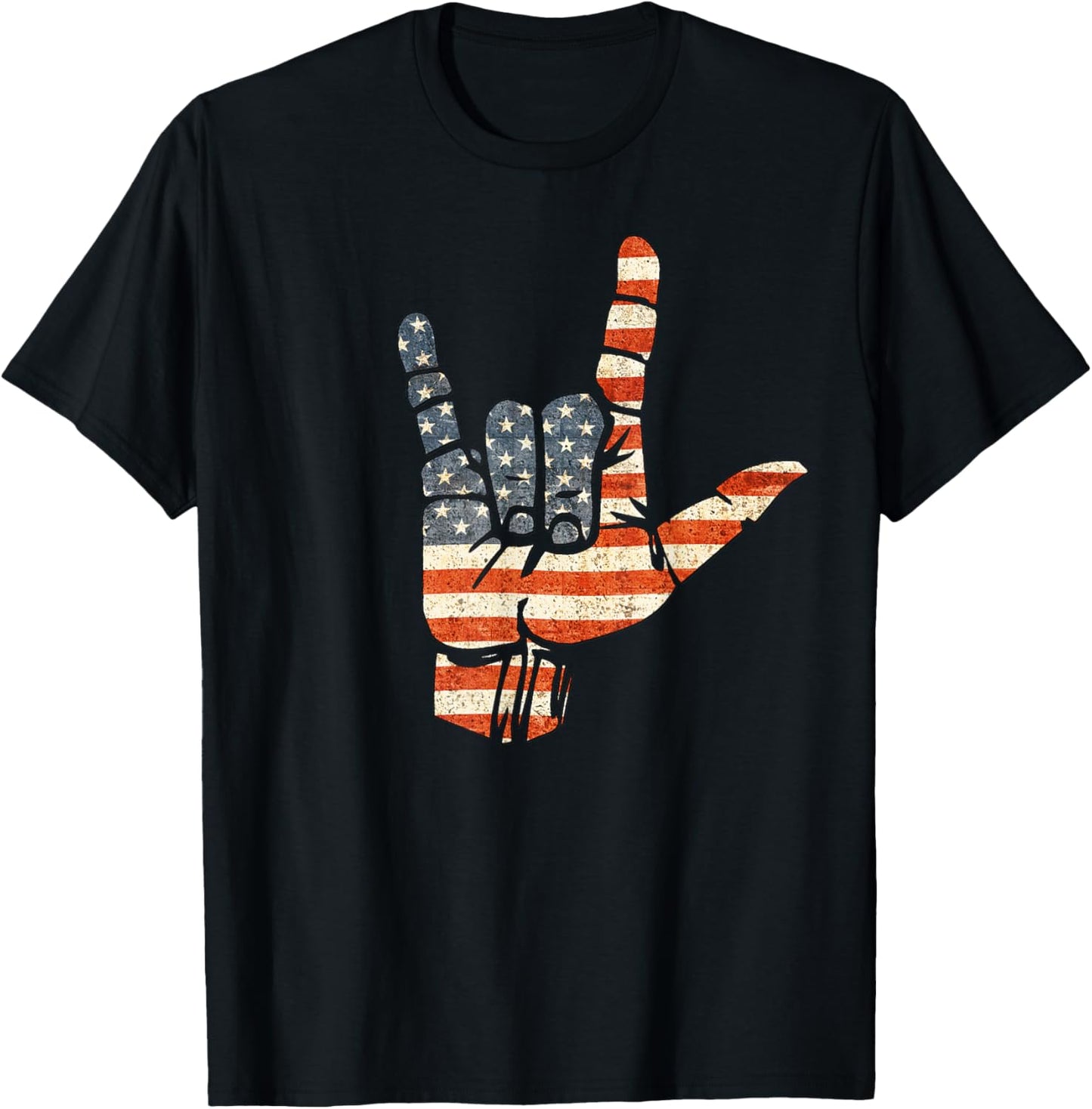 Flag Of Usai Love Us Sign Language American Patriotic