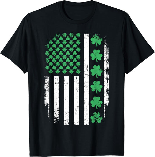 Us American Flag With Shamrocks For St Patricks Day