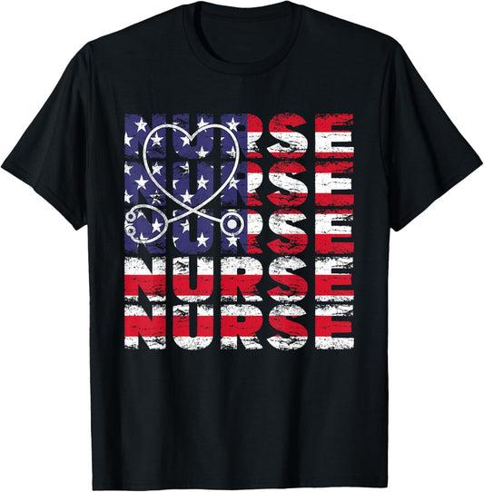 4Th Of July Nurse American Flag Nursing Usa Patriotic