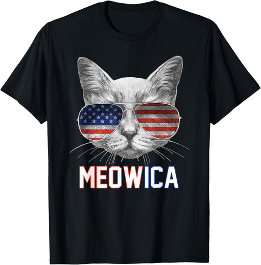 Meowica Cat 4Th Of July Patriotic Fourth Merica Cat Usa Flag