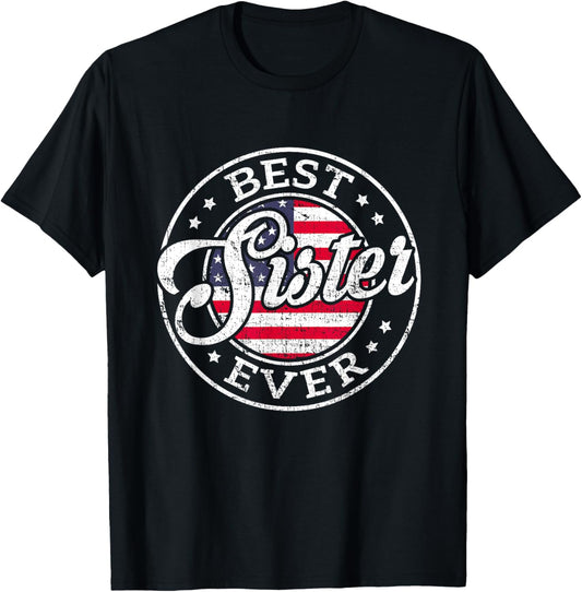 Best Sister Ever Usa Flag Family Matching