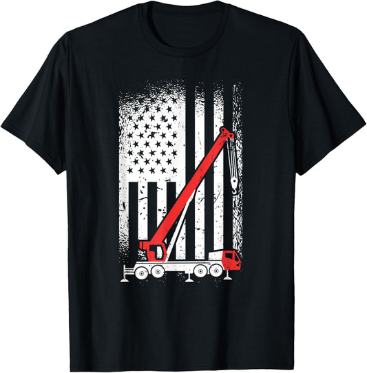 Crane Operator Patriotic American Usa Flag