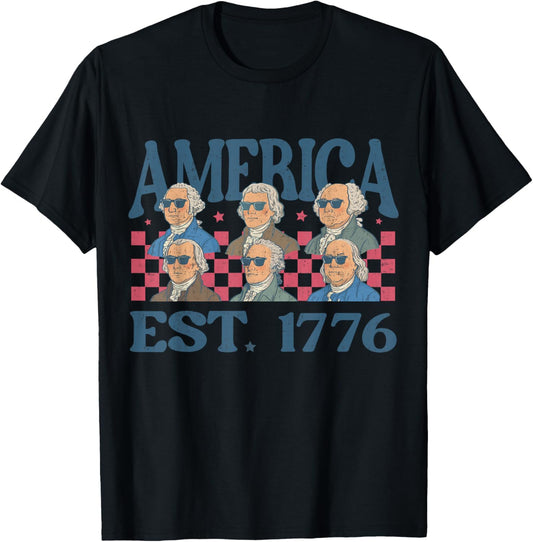 America Est 1776 Patriotic Founding Fathers Usa