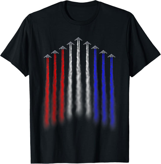 American Independence Bomber Jet Patriotic 4Th Of July Tee