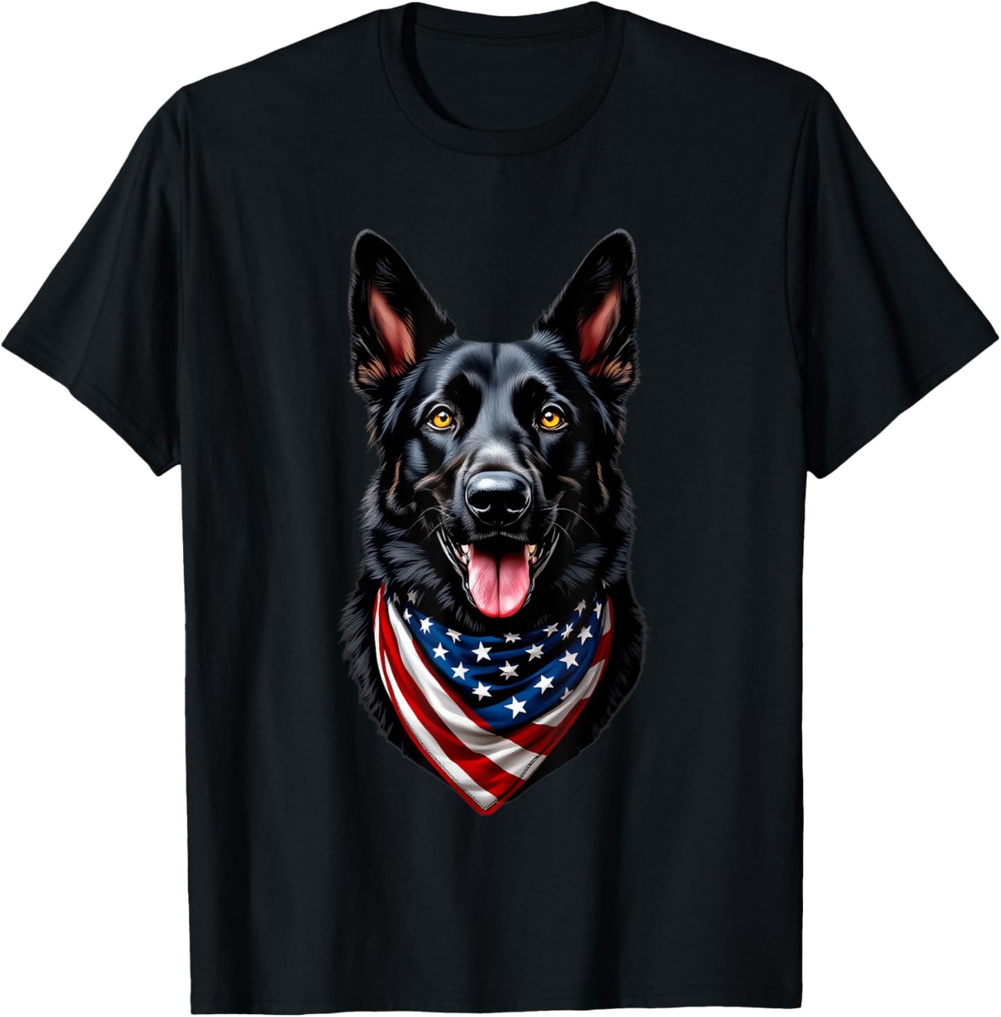 Black German Shepherd Usa Flag 4Th Of July German Shepherd