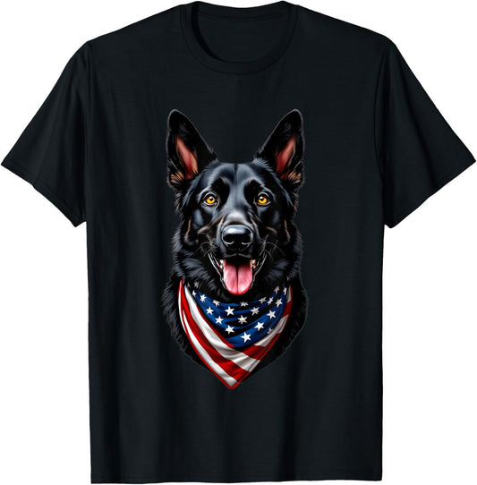 Black German Shepherd Usa Flag 4Th Of July German Shepherd