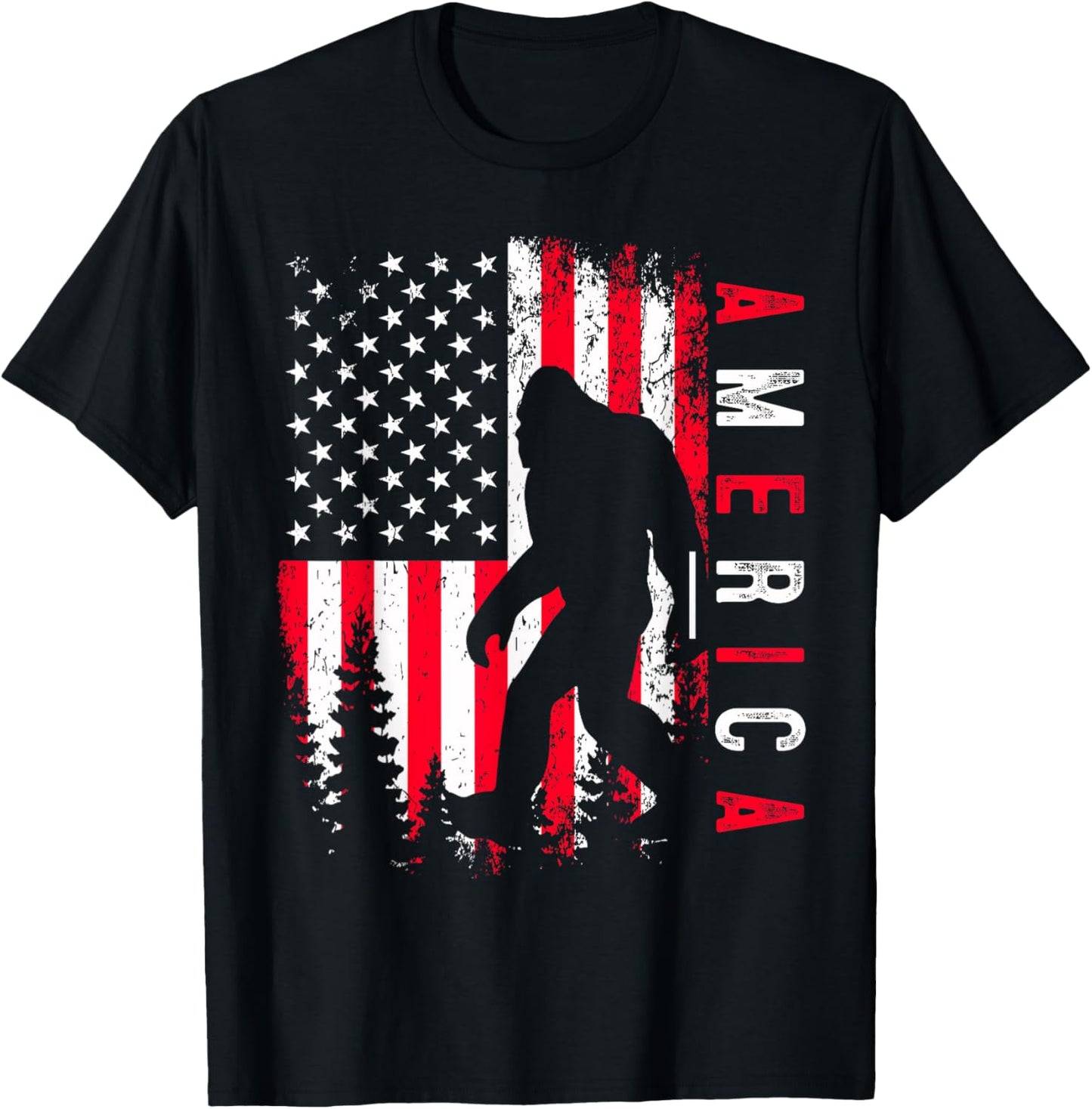 Bigfoot 4Th Of July American Usa Flag Patriotic
