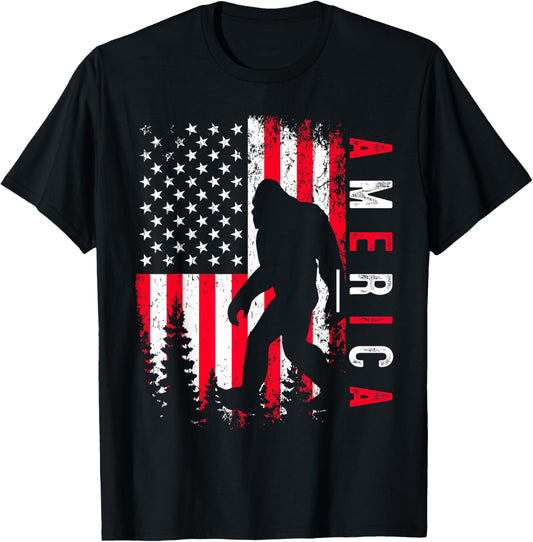 Bigfoot 4Th Of July American Usa Flag Patriotic