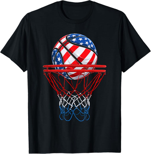Basketball American Patriotic 4Th Of July Us Flag Men Boys
