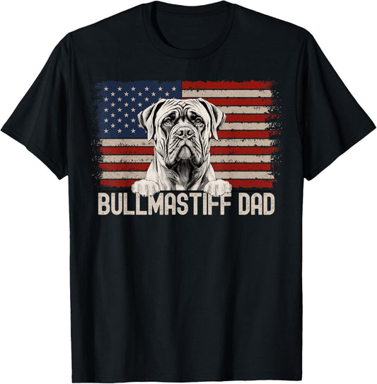 Best Dog Dad Ever American Flag Bullmastiff Dad