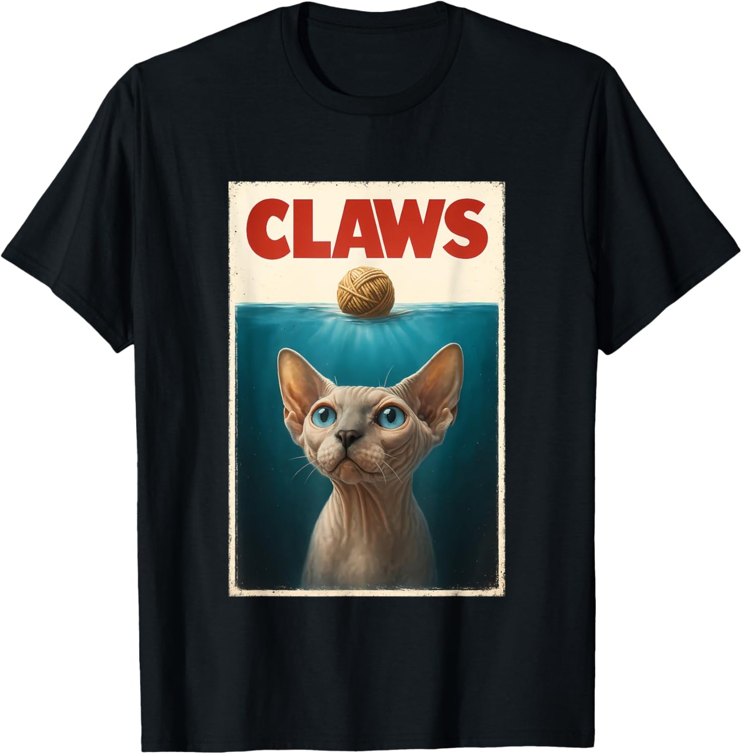 Funny Sphynx Cat CLAWS Yarn Ball Top Kitten Men Women Kids