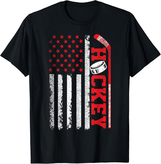 Ice Hockey Fan Players Patriotic Ice Hockey American Flag