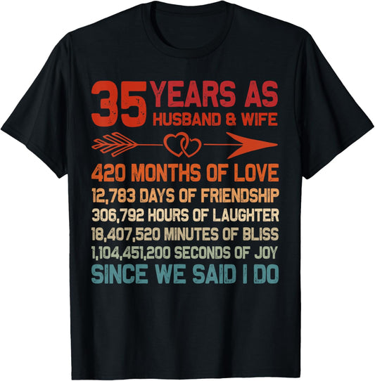35 Years as Husband & Wife 35th Anniversary Gift for Couple