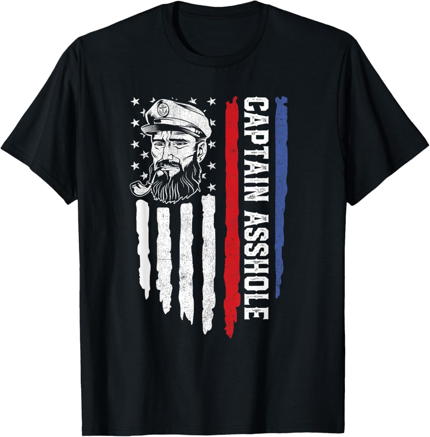 Captain Asshole American Flag Pontoon Boating 4Th Of July