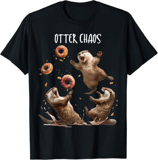 Otter Chaos Funny Bagel Fighting Sea Otters Pun Animal Lover