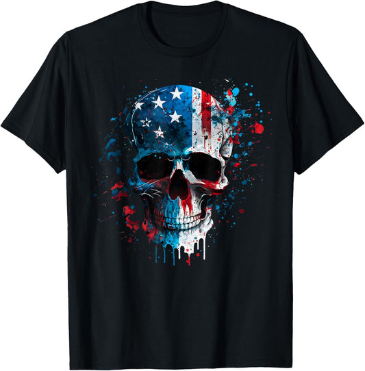 Skull Skeleton American Flag Freedom Patriotic 4Th Of July