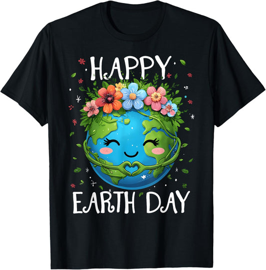 Happy Earth Day Heart Floral Earth Day Boys Womens Girls