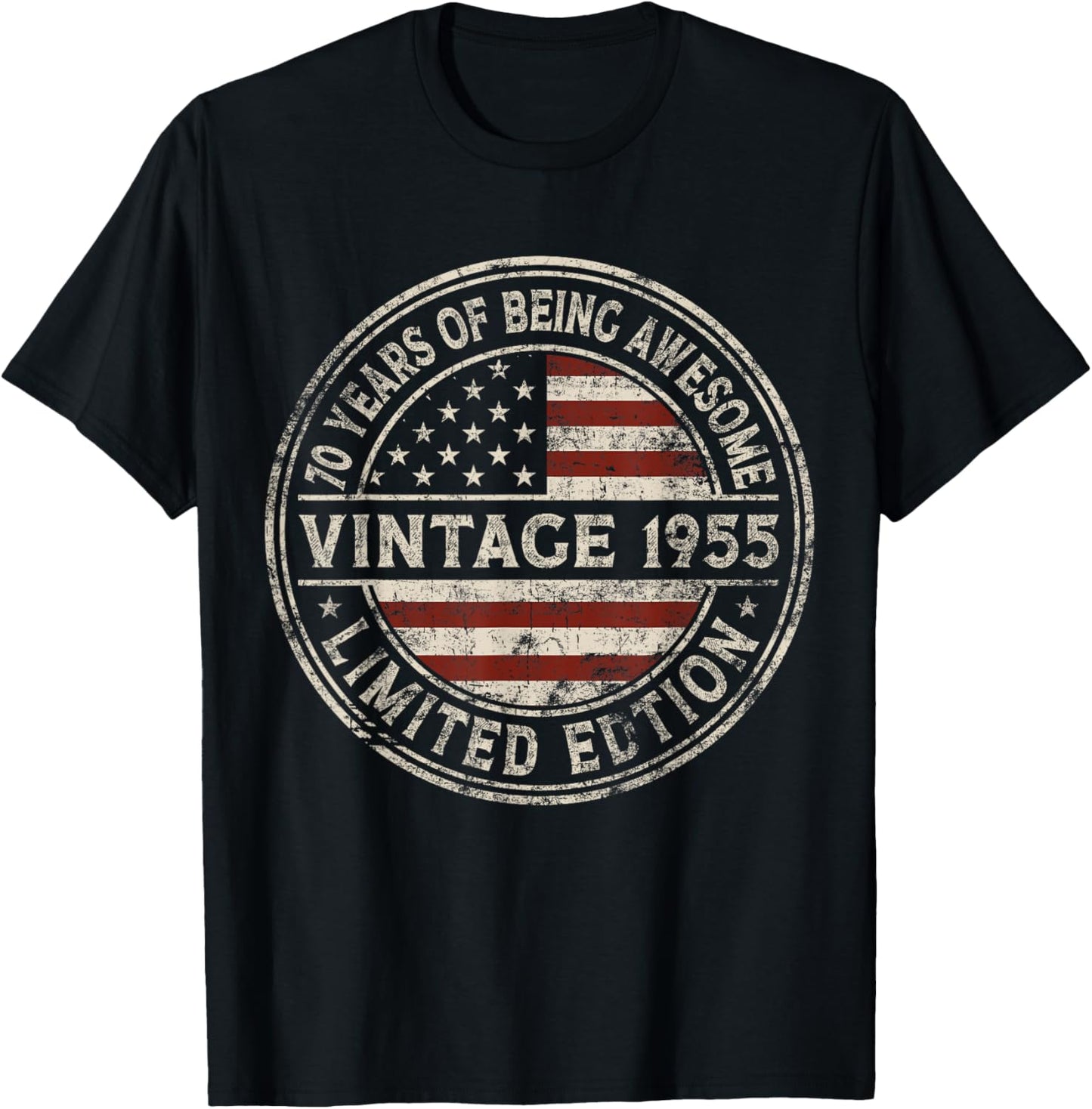 70Th Birthday Vintage 1955 Limited Edition American Flag