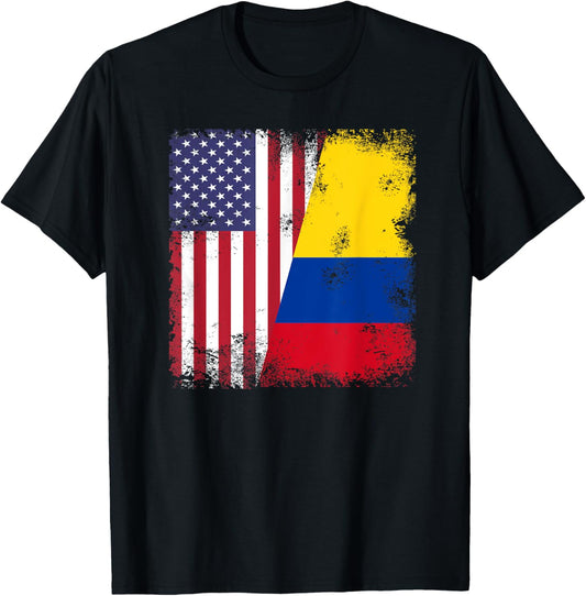 Half Colombian Flag Vintage Colomobia Usa Gift