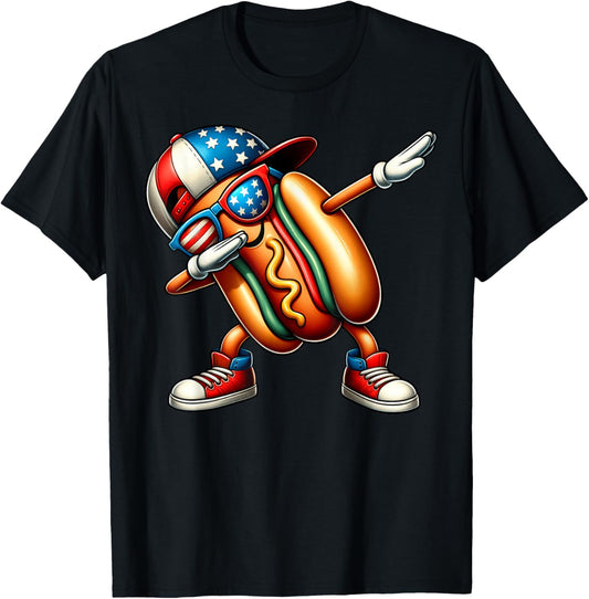 Happy 4Th Of July Dabbing Hot Dog Funny Usa Boys Kids