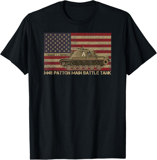 M48 Patton Main Battle Tank American Vintage Usa Flag Tanks