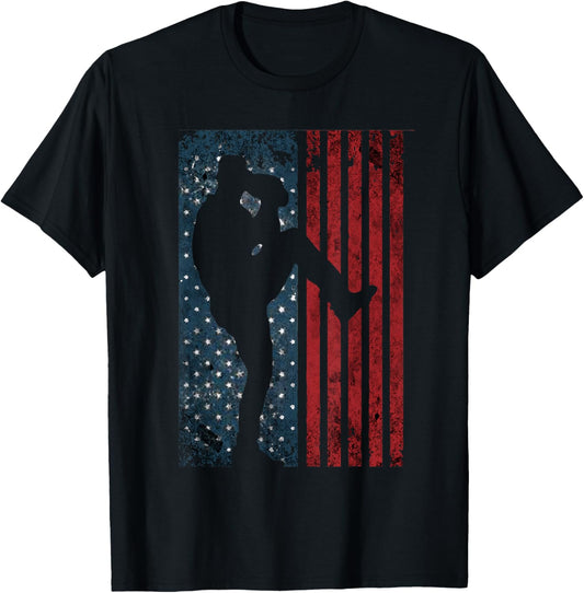 Vintage Baseball American Flag For Men Boys Girls Women