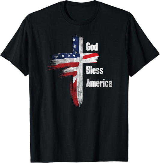God Bless America 4Th Of July Christian Patriot Usa Flag