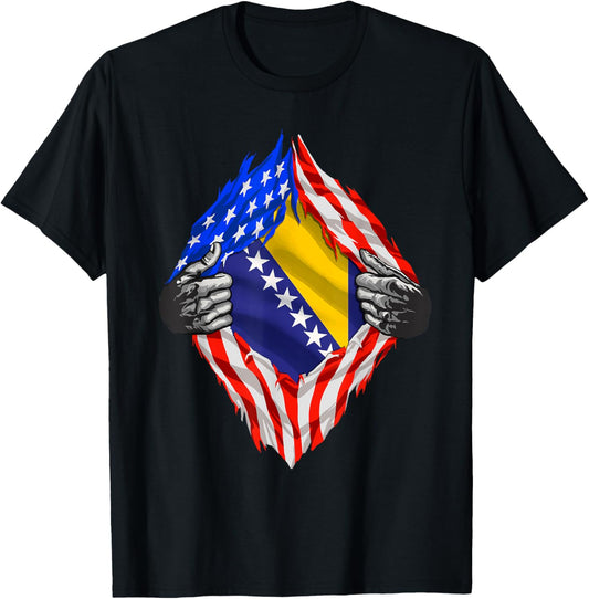 Bosnia Shirt Super Usa Bosnian Flag Bosnian American Roots