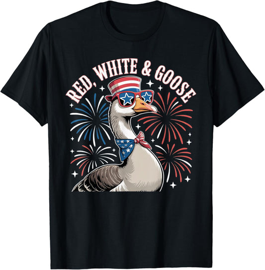 Patriotic Goose Funny 4Th Of July America Red White Goose
