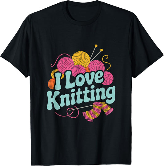 I Love Knitting Yarn Balls Fun Design