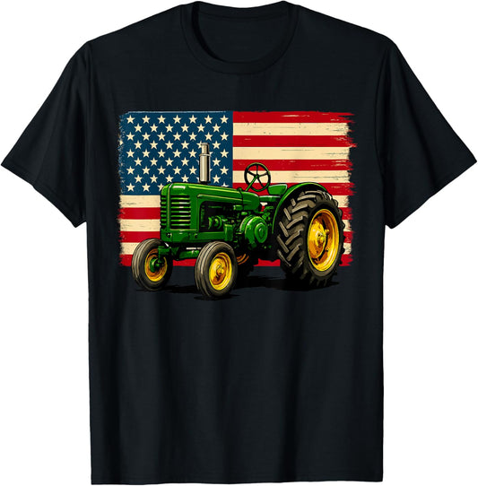 Farmer Tractor Usa Flag 4Th Of July