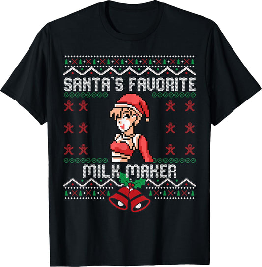 SANTA\u2019S favorite milk maker Ugly sweater Christmas