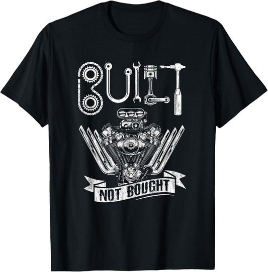 Funny Distressed Built Not Bought Hotrod Race Engine Gift