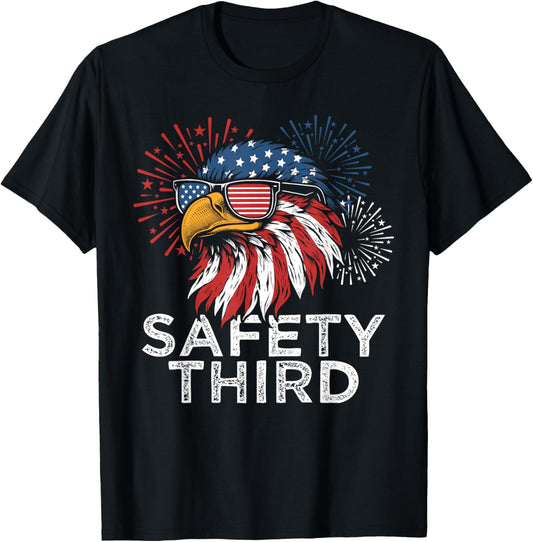 Funny Fireworks Safety Third Eagle American Flag 4Th Of July